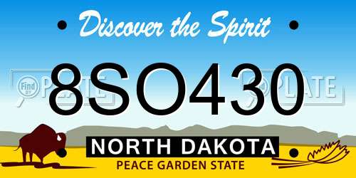 8SO430 North Dakota License Plate