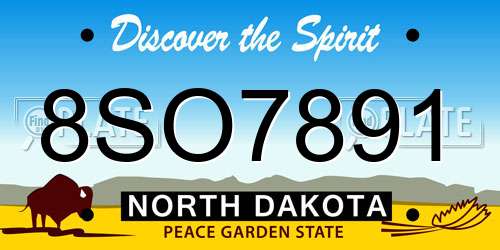 8SO7891 North Dakota License Plate