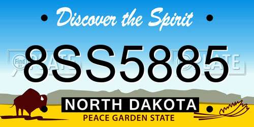 8SS5885 North Dakota License Plate