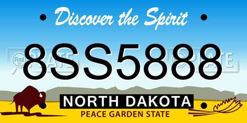 8SS5888 North Dakota License Plate