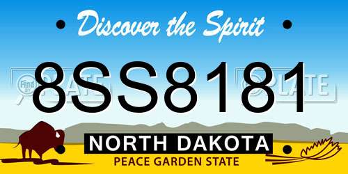 8SS8181 North Dakota License Plate