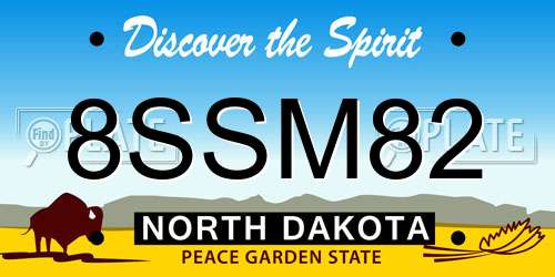 8SSM82 North Dakota License Plate