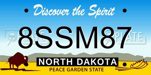 8SSM87 North Dakota License Plate