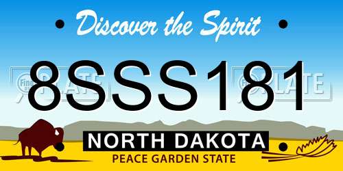 8SSS181 North Dakota License Plate