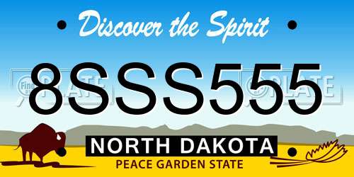 8SSS555 North Dakota License Plate