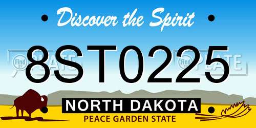 8ST0225 North Dakota License Plate