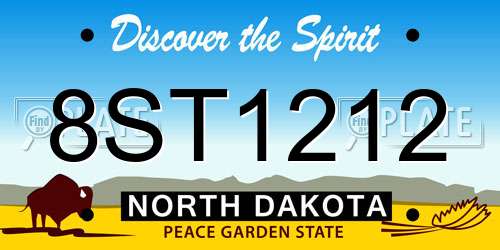 8ST1212 North Dakota License Plate