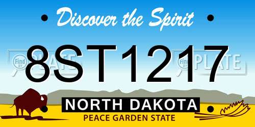 8ST1217 North Dakota License Plate