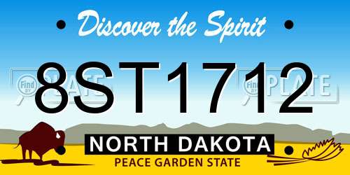 8ST1712 North Dakota License Plate
