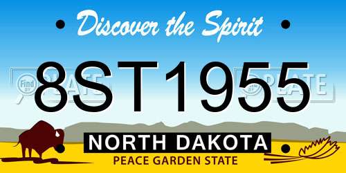 8ST1955 North Dakota License Plate