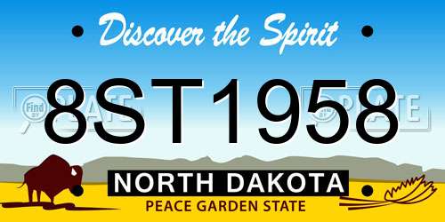 8ST1958 North Dakota License Plate