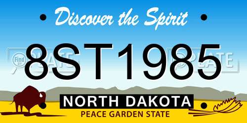 8ST1985 North Dakota License Plate