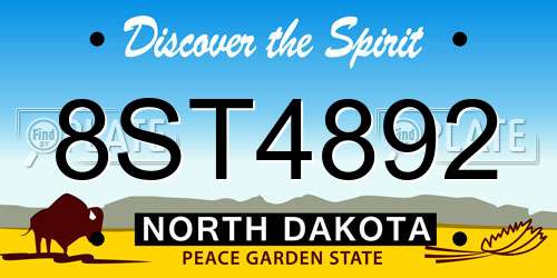 8ST4892 North Dakota License Plate