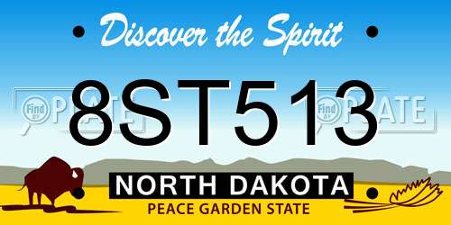 8ST513 North Dakota License Plate