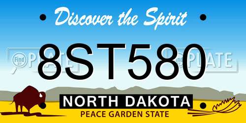 8ST580 North Dakota License Plate