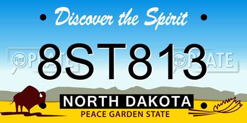 8ST813 North Dakota License Plate