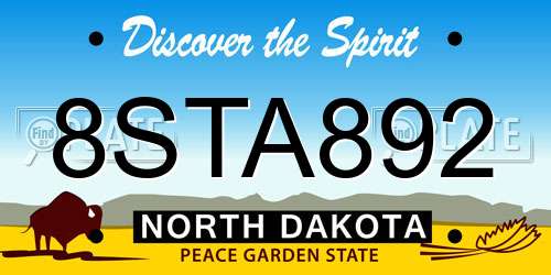 8STA892 North Dakota License Plate