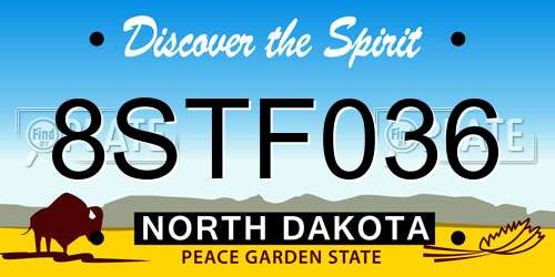 8STF036 North Dakota License Plate