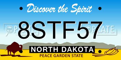 8STF57 North Dakota License Plate