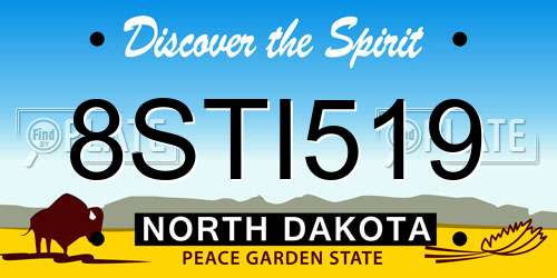 8STI519 North Dakota License Plate
