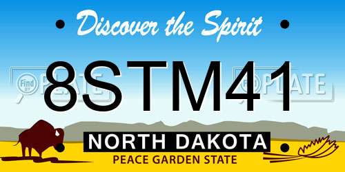 8STM41 North Dakota License Plate