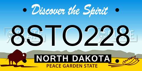 8STO228 North Dakota License Plate