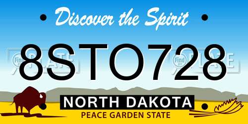 8STO728 North Dakota License Plate