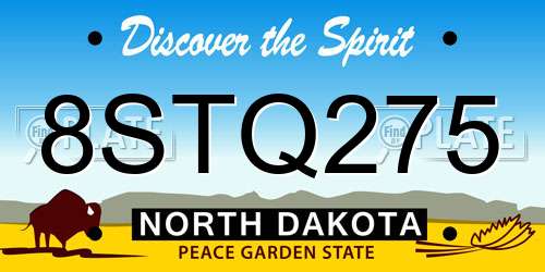 8STQ275 North Dakota License Plate
