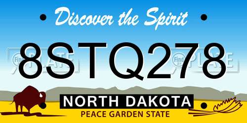 8STQ278 North Dakota License Plate