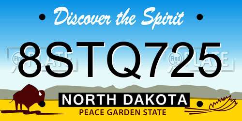 8STQ725 North Dakota License Plate