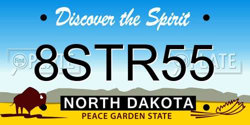 8STR55 North Dakota License Plate