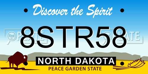 8STR58 North Dakota License Plate