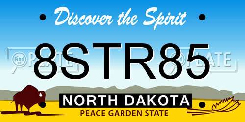 8STR85 North Dakota License Plate