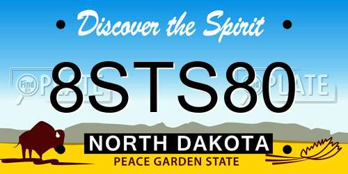 8STS80 North Dakota License Plate