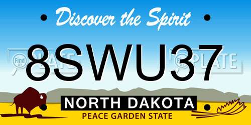 8SWU37 North Dakota License Plate
