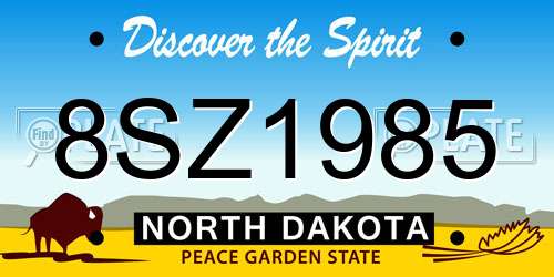 8SZ1985 North Dakota License Plate