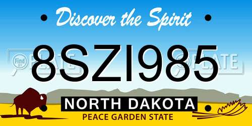 8SZI985 North Dakota License Plate