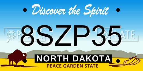 8SZP35 North Dakota License Plate