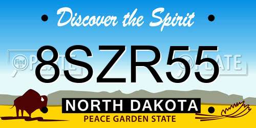8SZR55 North Dakota License Plate