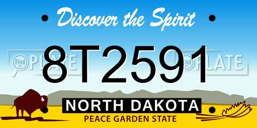 8T2591 North Dakota License Plate