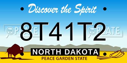 8T41T2 North Dakota License Plate