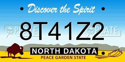 8T41Z2 North Dakota License Plate