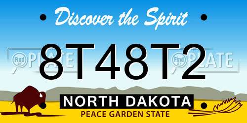 8T48T2 North Dakota License Plate