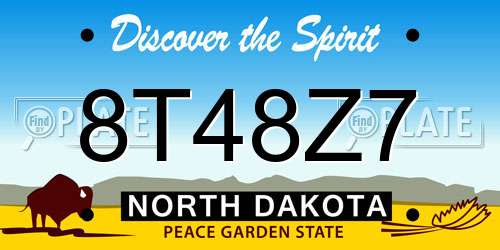 8T48Z7 North Dakota License Plate