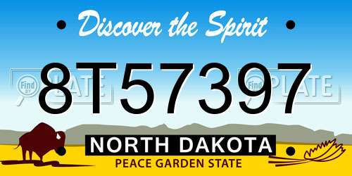 8T57397 North Dakota License Plate