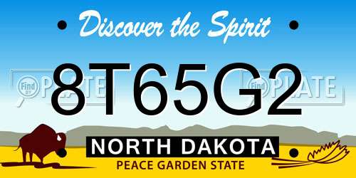 8T65G2 North Dakota License Plate