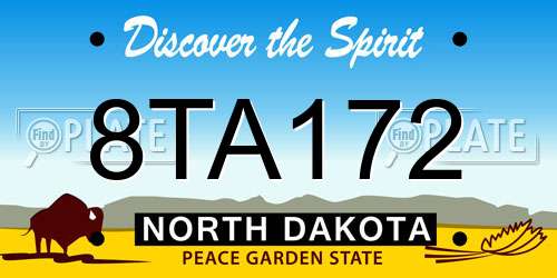 8TA172 North Dakota License Plate