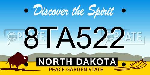 8TA522 North Dakota License Plate
