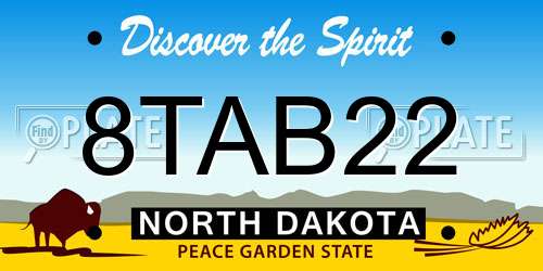 8TAB22 North Dakota License Plate