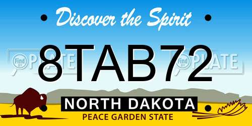 8TAB72 North Dakota License Plate